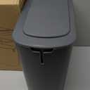 Cesun Automatic Motion Sensor Bathroom Trash Can with Lid, 2.6 Gallon Touchless Trash Bin, Smart Plastic Slim Garbage Can Small Grey Wastebasket for Toilet, Office, rv, Bedroom, Living Room (Gray)