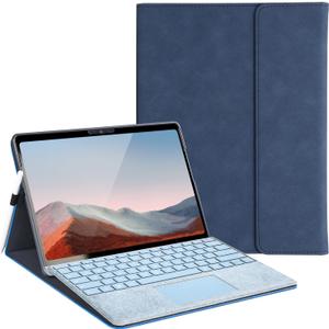 Protective Case for 10-inch Microsoft Surface Go 4/3/2/1, Multiple Angle Viewing, Slim Lightweight Cover, Stylus Holder, Light Heat Dissation, Compatible with Type Cover Keyboard, Blue