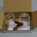 2-Pack Espresso Cups 6OZ, Espresso Accessories, Expresso Shots Cup, Espresso Shot Glass with V-Shaped Mouth, Ribbed Milk Frothing Pitcher, Glass Measuring Cup