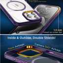 SUCGLES for iPhone 15 Pro Case with MagSafe [Ultra Strong Magnetic] [12FT Military Drop Protection] [Shockproof Bumper] Slim Thin Mag Safe Phone Cover 6.1" for Apple 15pro (Deep Purple)