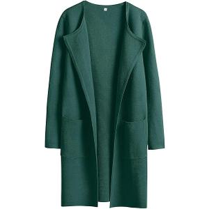 ANRABESS Women's Open Front Knit Lightweight Cardigan Casual Long Coatigan Sweater Lady Jacket Coat 2025 Fall Outerwear L