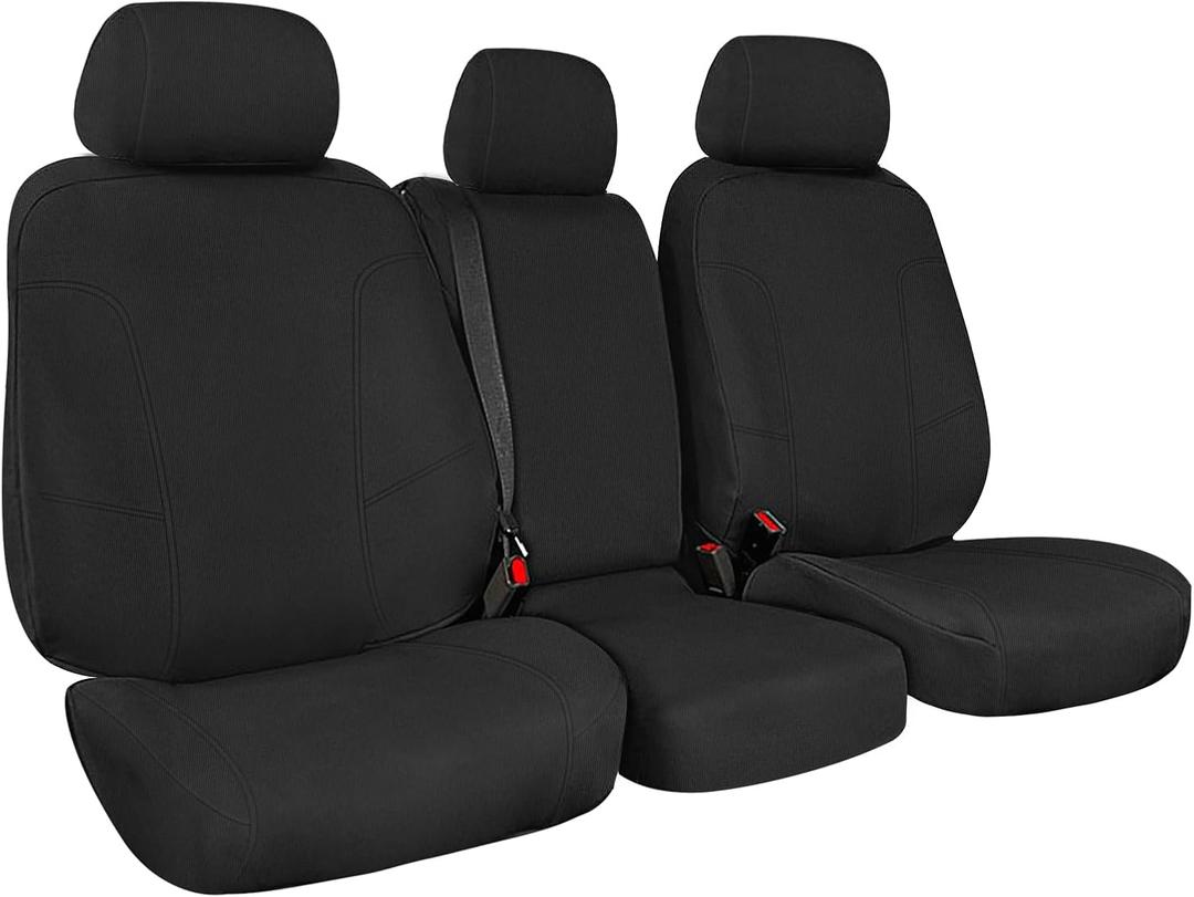 SAPUBK Custom-Fit Front Seat Covers Replace for 2011-2014 Ford F150-F550 40/20/40 Split Seat with Opening Center Console, Premium Neoprene with Composite Soft Foam Lining Breathable Seat Cover (Black)
