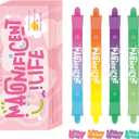 3 x Pastel Highlighters and Highlighter Set for School - 8 Assorted Colors, Dual Tip 4-Pack with No-Bleed Quick Dry Ink, Chisel & Bullet Tips (Dopamine)