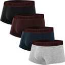 Natural Feelings Mens Underwear Boxer Briefs Pouch Trunks Underwear for Men 1.5" No Fly Boxer Trunks 4-Pack (XX-Large)