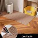 Cooyes Cat Litter Mat - Cut to Fit Any Place, 47"x35" Extra Large Litter Trapping Mat for Litter Box, Easy to Clean, Waterproof & Non-Slip Kitty Pad, Scatter Control to Protect the Floor (Khaki)