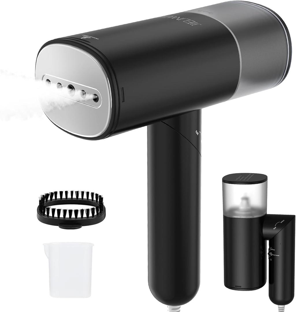 Handheld Steamer for Clothes, 1200W Foldable Travel Steamer, 20 Sec Preheat Garments Wrinkle Remover, 120V Portable Hand Iron with 150ml Water Tank, Clothes Steamer for Home Travel-Black