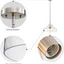WUZUPS Chandelier Rustic Farmhouse Industrial Round Ceiling Pendant LED Light Fixture with Clear Glass Shades for Dining Room Kitchen Island Foyer Entryway, H 11.8" W 15", E26 Base, Brushed Nickel, 4 Lights