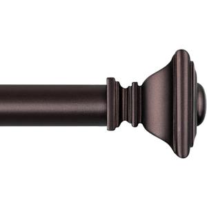 BRIOFOX Bronze Curtain Rods for Windows 48 to 84 Inch Heavy Duty Adjustable Length 1 Inch Diameter Window Curtain Rods for Indoor Ourdoors With Classic Square Finials