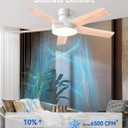 AKOFUN Ceiling Fans with Lights and Remote, Low Profile Ceiling Fan with Light, APP, 6 Speed, Dimmable, DC Motor, Quiet, Timer, Flush Mount Modern Ceiling Fan for Bedroom Living Room (44 inch, White)