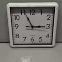 PATIKIL 9x9 Inch Wall Clock, Quartz Battery Operated Silent Non-Ticking Square Wall Clocks for Office Bedroom Decorative, White