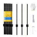 Metal Fence Post 3 Feet Black Pack of 10 U Post for Wire Fence