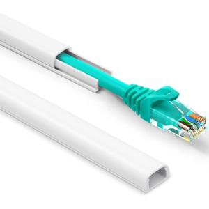 One Cord Cover Wall 153in(9X L17in), Mini Wire Hider, Self-Adhesive Wire Cover for Hiding Speaker Wire, Baby Monitor Cord - Paintable Wire Channel for Cable Concealer, W0.5in H0.3in, CMR05 White