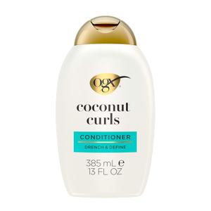 OGX Quenching + Coconut Curls Curl-Defining Conditioner, Nourishing Curly Hair Conditioner with Coconut /Citrus Oil & Honey, Paraben-Free with Sulfate-Free Surfactants, 13oz