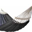 GOCAN Double Hammock 2 Person Extra Large 220x150cm Total Length 330cm Load 500lb Canvas Cotton Hammock for Patio Porch Garden Backyard Lounging Outdoor and Indoor with Removable Spreader bar