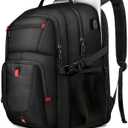 50L Travel Backpack, 17 inch Laptop Backpack for Men, Extra Large Sturdy TSA Friendly with USB Port College School Rucksack Bag Gifts for Him Men Women, Black
