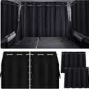 ZATOOTO Car Window Shades with Rods Set of 3, Car Shades for Back Windows Baby & Privacy Blackout Car Divider Curtain Opaque Suede Totally Blackout Length Adjustable for Most Car SUV Truck Van MPV