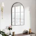 SCWF-GZ 36x24 Arch Mirror Rectangle Full Length Wall Mounted Hanging or Against Wall Metal Aluminium Alloy Frame Dressing Make-up Mirrors for Entryway Bedroom Bathroom Living Room 36 24 inch Black