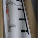 4-Lights Rustic Chandelier for Dining Room, 32-Inches Width Pendant Lighting for Kitchen Island in Black Finish