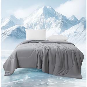MASVIS Cooling Blankets for Hot Sleepers, Luxury Lightweight Cozy Soft Throw for Night Sweats Double Sided Breathable Blanket for Bed Couch Sofa, Q-Max 0.4 Cold Tech Ice Blanket, Queen (90"x90"), Blue