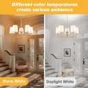 Farmhouse Chandelier, 5-Light Gold Chandelier with White Fabric Shade, Height Adjustable Modern Dining Room Light Fixture with E26 Base for Bedroom Foyer Hallway Entryway Kitchen Living Room
