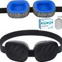 Eye Mask for Dry Eyes - Blackout Dry Eye Mask & Moisture Goggles - Adjustable Sleeping Mask for Men & Women - Removable Cleaning Silicone, Soft & Comfortable - Great for Travel, Shift Work
