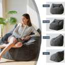 MAXYOYO Bean Bag Chair, Floor Sofa with Handle, Bean Bag Chairs for Adults and Kids, Teens Living Room Bean Bag, Accent Sofa Chair with Pocket for Gaming Reading Relaxing