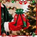 30 Pcs Dark Green Velvet Christmas Ornaments, 5 x 7 Inch Vintage Rustic Christmas Bows for Door Garlands, Gifts, and Xmas Home Outdoor Indoor Decoration