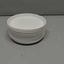 10 Pack 6 inch Unbreakable Wheats Straw Plates Reusable Plate Set - Dishwasher & Microwave Safe for Dinner Dishes Salad Pasta Safe Healthy Dinner Plates kit Plastic Plates Reusable (White)