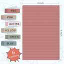 9 Pads Lined Sticky Notes 4x6 in Post, Vintage Colors Self Pad Its, Super Sticking Power Memo Pads Its, 40 Sheets/pad