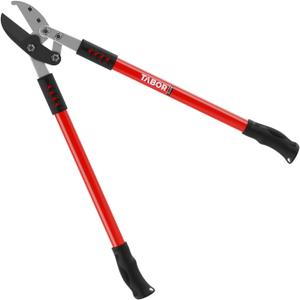 TABOR TOOLS GG12A Anvil Lopper with Compound Action, 30 Inch Tree Trimmer, Thick Branch Cutter with 2 Inch Cutting Capacity, Chops Thick Branches with Ease., Gg12e Compound Action Anvil