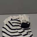 LILLUSORY Women's Quarter Zip Striped Oversized Sweater 2026 Mock Turtleneck Fall Fashion Outfit (Medium, White-black)