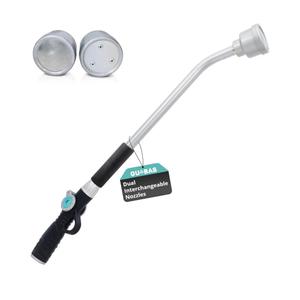 QUOBAS 24" Watering Wand with Interchangeable Spray Head, Garden Hose Sprayer Nozzle with Shower & Mist Modes, Thumb Control Long Reach Hose Nozzle for Plants & Lawn