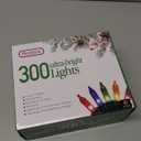 PREXTEX Multicolored Christmas Lights with Green Wire, 60 Feet, 300 Lights, Colorful String Lights Indoor or Outdoor - Incandescent String Lighting for Christmas Tree Decorations for Fences and Patios