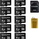 Pack of 10 Micro SD Card 4GB Flash Memory Card C6 Micro SDHC with SD Adapter, Card Reader (4GB)