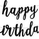 Happy Birthday Banner for Birthday Party Decorations (Black connected)