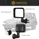 Dasbecan Driver Side Mirror Compatible with 2007-2018 Jeep Wrangler JK Left Side Door Mirrors Manual Folding No-Disturtion Glass Replaces#CH1320271 68081251AA 55078131AG Textured Black Cover