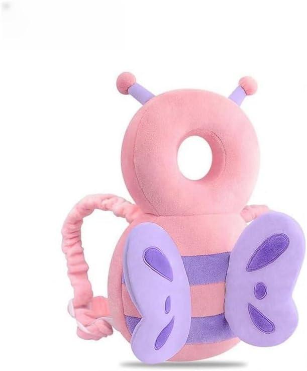 Baby Head Protection Backpack, Adjustable Safety Cushion, Walking Aid for Toddlers, Head Protection Pads Toddlers Walking Children's Head Pillows (Pink Butterfly)