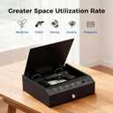 Biometric Gun Safe for Handgun 3-Ways unlock Fingerprint Digital PIN Key Unlock Pistol Safe with Security Cable Gun Lock Box With Interior Light For Nightstand Car & Home Security Wall safe