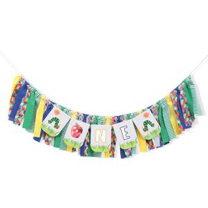 Hungry Caterpillar One High Chair Banner - Baby 1st Birthday Party Decorations, Cake Smash Party Banner,Fruit Boy Girl First Birthday,Hungry Caterpillar Highchair Banner Photo Backdrop