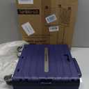 Folding Utility Cart Portable Rolling Crate Handcart Foldable Shopping Trolley Collapsible, with Lid, on Wheels, for Grocery, Garden, Office, Storage, Teacher, Tool (Purple)