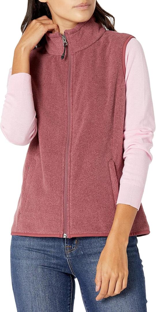 Amazon Essentials Women's Classic-Fit Sleeveless Polar Soft Fleece Vest (Burgundy Heather), Size M