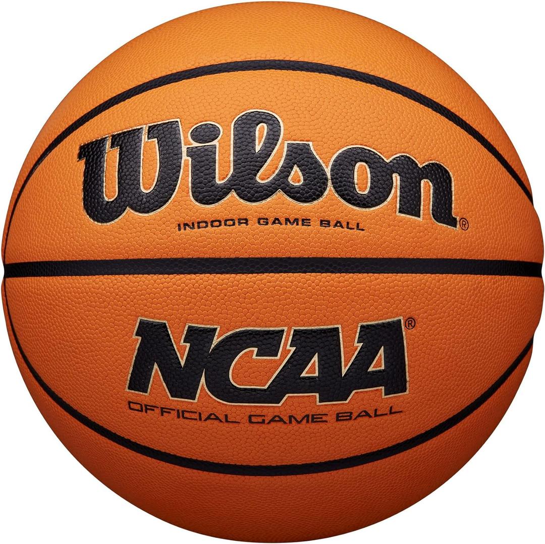 WILSON NCAA Evo NXT Official Indoor Game Basketballs - Sizes 6 and 7 (Black/Orange)