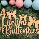 A Lifetime of Butterflies Bridal Shower Sign for Backdrop,Butterfly Theme Wedding Engagement Bachelorette Party Decorations, photo booth centerpiece decor