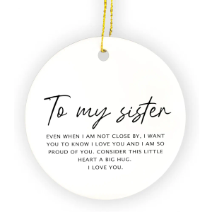 FUGWN Sister Ornament, Sisters Hanging Ornaments for Christmas Tree Party Holiday Decorations, Sister Gifts for Christmas from Sisters Brothers Decorative Ornaments Keepsake