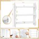 Cinnvoice 2 Pcs Solid Wood Wall Shelf 3-Tier, White, 17.3 x 18.9 inches
