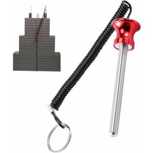Universal Magnetic Weight Stack Pin with Pull Rope - Heavy Duty Gym Pin for Weight Stack Machines | Commercial & Home Gym Accessories | Replacement Weight Pins for Strength Training Equipment (Red)