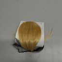 NAYOO Bangs Hair Clip - Light Blonde Fake Bangs 100% Real Human Hair Extensions Wispy Bangs for Women Fringe with Temples Hairpieces Curved Bangs for Daily Wear