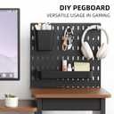 AFOOYO Monitor Stand Riser,Computer Monitor Stand with DIY Pegboard and drawer for Laptop,PC,Computer,Printer,Walnut Finish