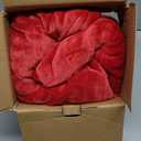 Brookstone Oversized Electric Heated Throw - Heated Blankets - 4 Heat Settings, 4-Hour Auto Shut Off, 100% Polyester, 50"x60" - Red
