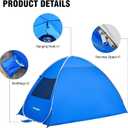 EchoSmile Pop Up Tent for 4 Person Family, Beach Tent Sun Shelter with UPF 50+ UV Protection & Waterproof, Lightweight & Easy Automatic Setup Portable Cabana for Outdoor Travel (Dark Blue)